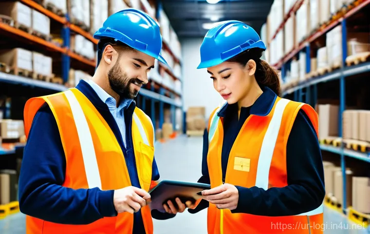 물류정보관리사 실무 필수 문서 작성법 - **Prompt:** A detailed, close-up shot of a modern customs officer, wearing a crisp, professional uni...