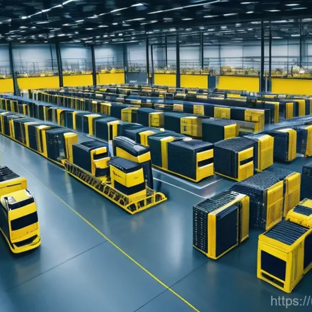 물류정보관리사로 성공한 사람들의 인터뷰 - **Prompt:** "A panoramic, brightly lit, high-tech logistics warehouse interior at dawn, bustling wit...